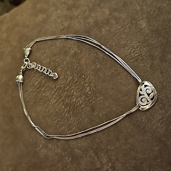 BRIGHTON Silver Plated Eve's Delight Floral Sliding Pendant Multi-chain Necklace - Picture 2 of 6